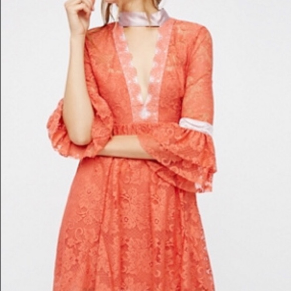 Free People Gilded Lace Mini Dress